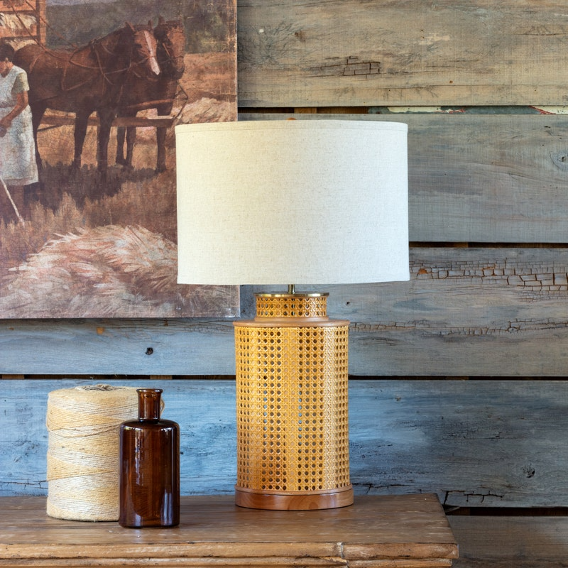 Natural Bamboo Woven Lamps Set/2