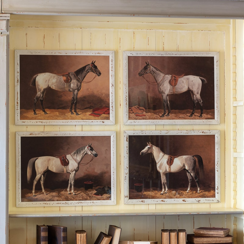 Framed Thoroughbred Horse Prints Set/4