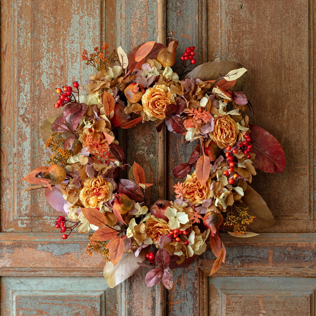 Amber Garden Wreaths Set/4