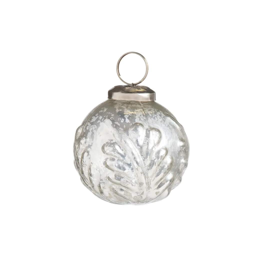 Embossed Laurel Mercury Glass 2" Ornaments Set/24