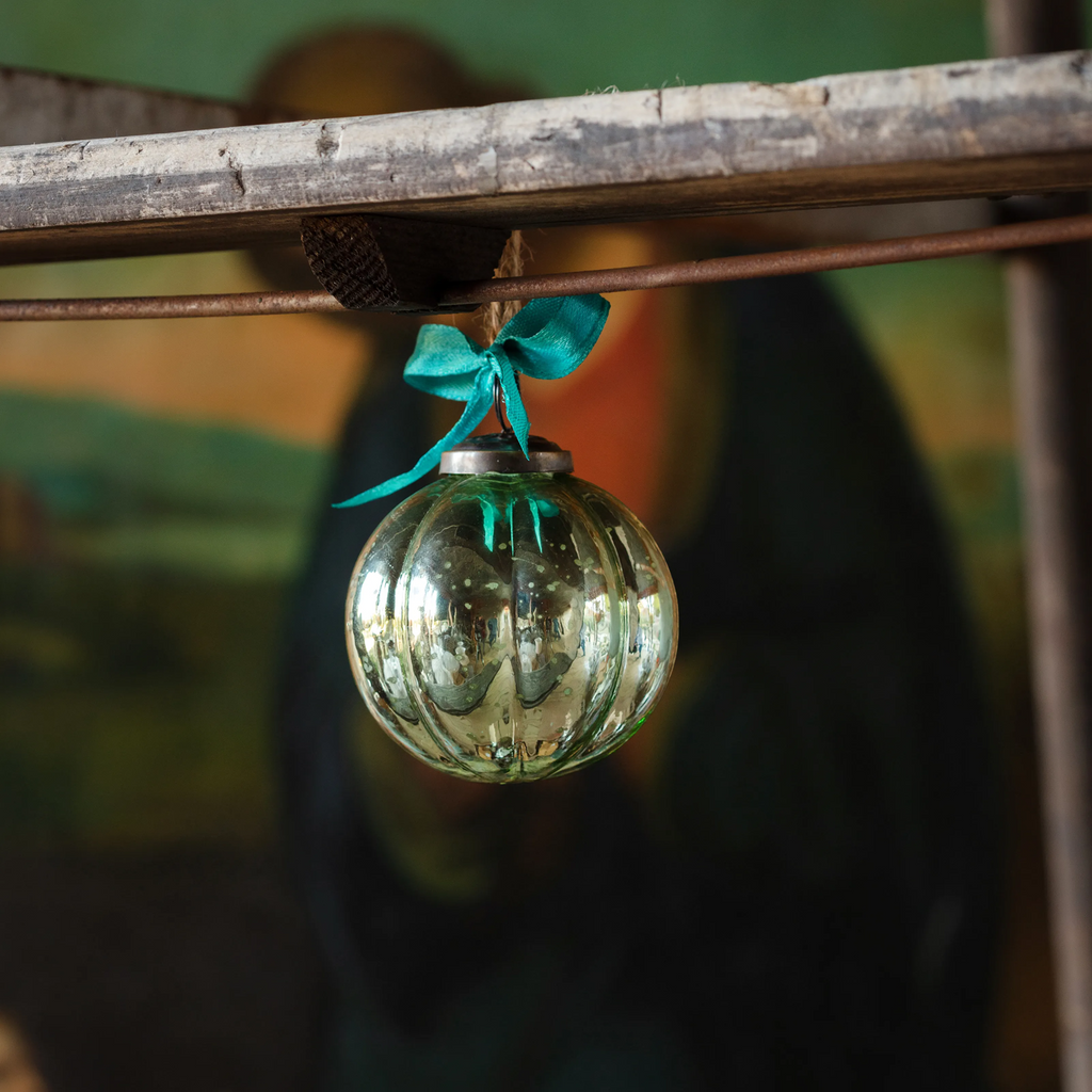 Regal Vintage Green Mercury Glass 3" Ball Ornaments Set/24