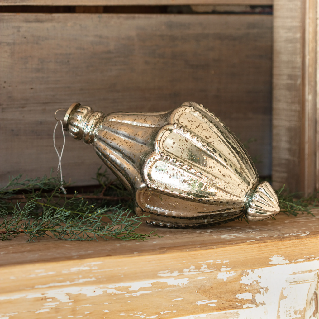 Cathedral Antique Mercury Glass 12" Ornaments Set/2