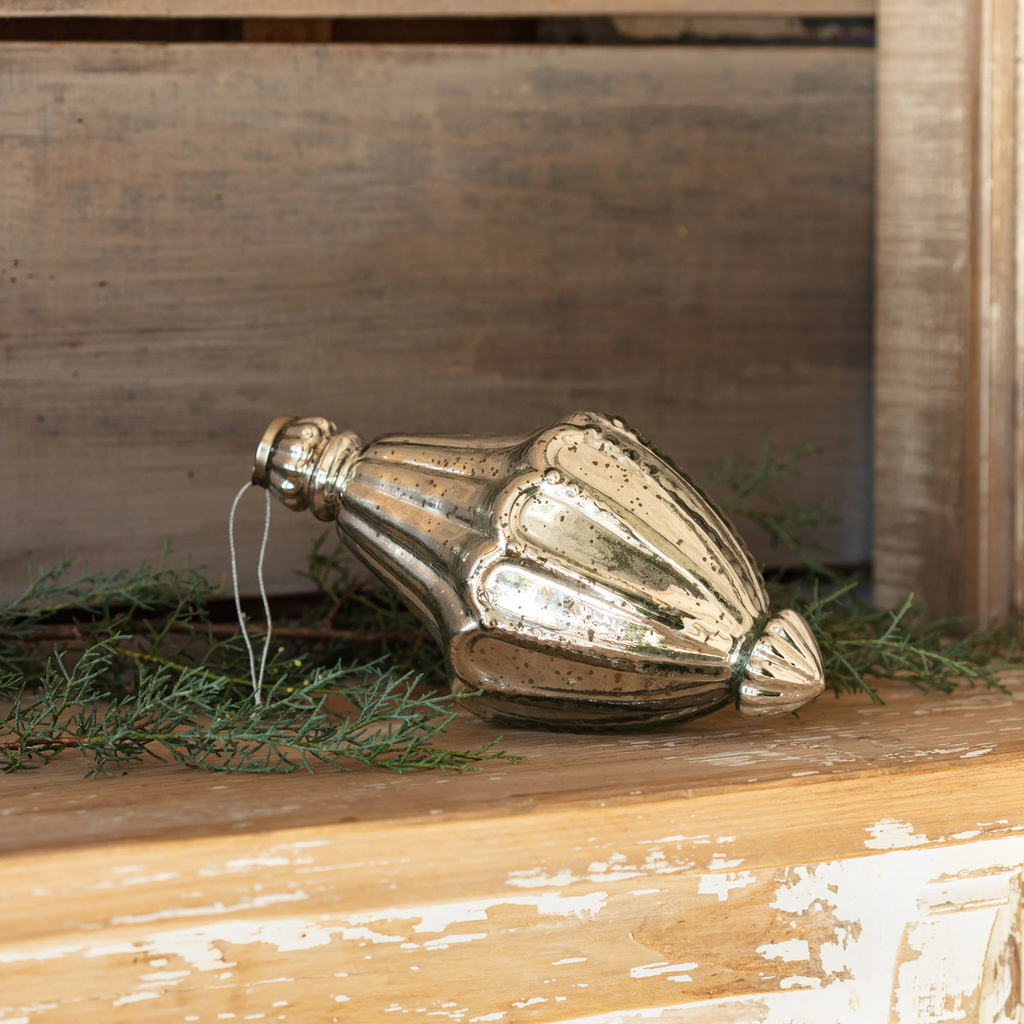 Cathedral Antique Mercury Glass 10" Ornaments Set/4