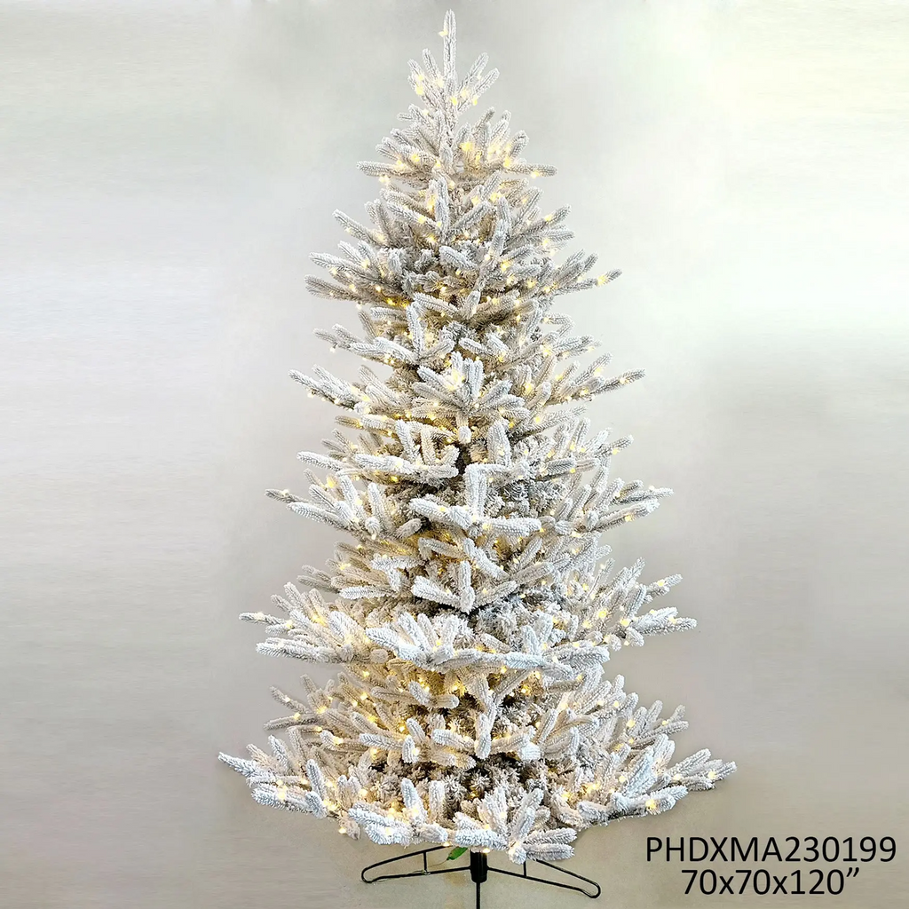 Porch View Home Flocked Balsam Fir Tree 10'
