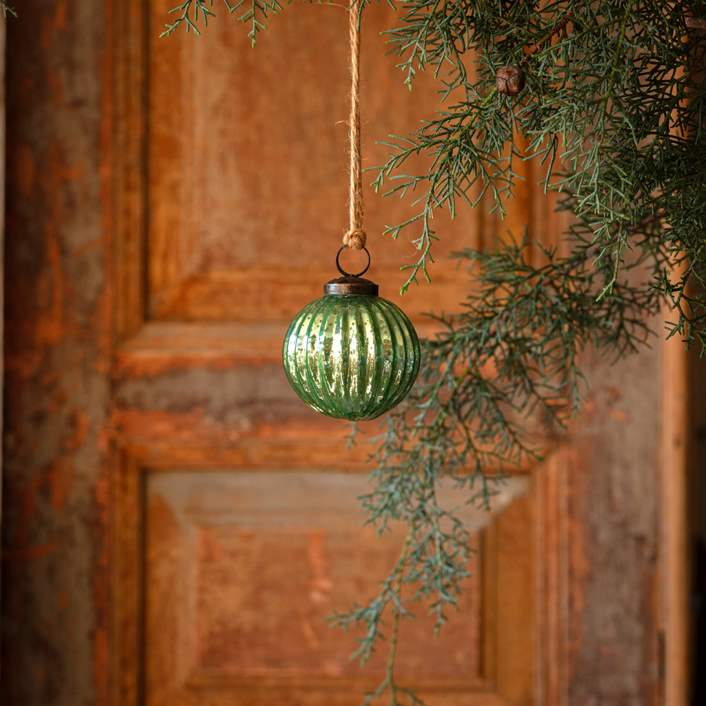 Spruce Mercury Glass 3" Ball Ornaments Set/12