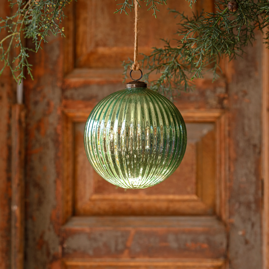 Spruce Mercury Glass 6" Ball Ornaments Set/12