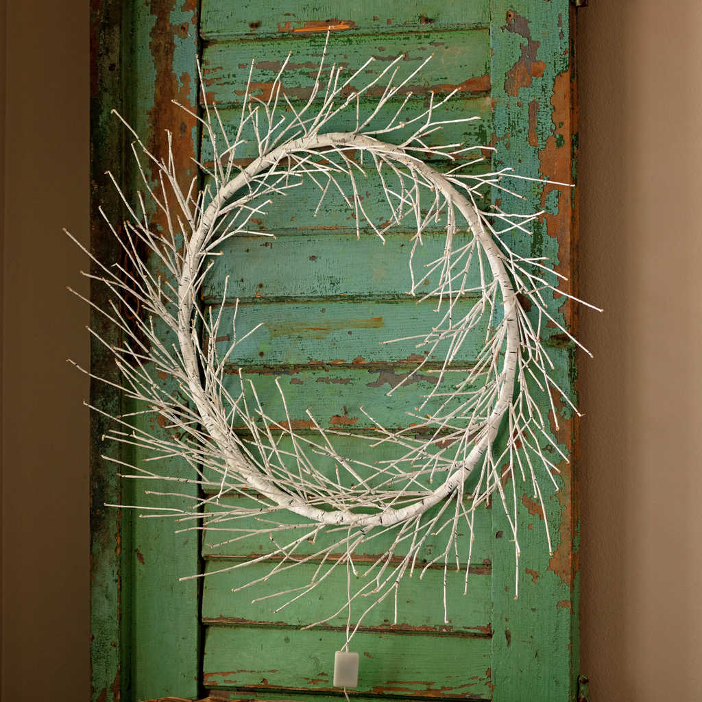 Twinkling Light Winter Birch Wreaths Box/6
