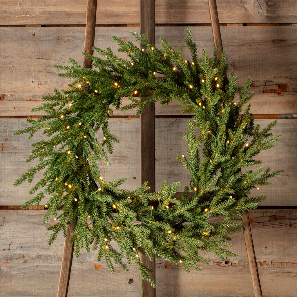 Porch View Home Olympia Fir Pre-lit Wreath 24"