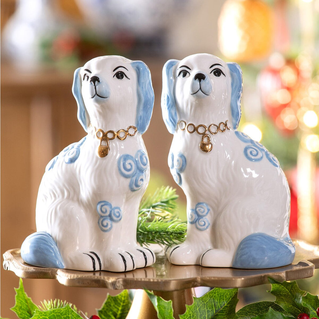 Porcelain Staffordshire Dog Figurines Set/2