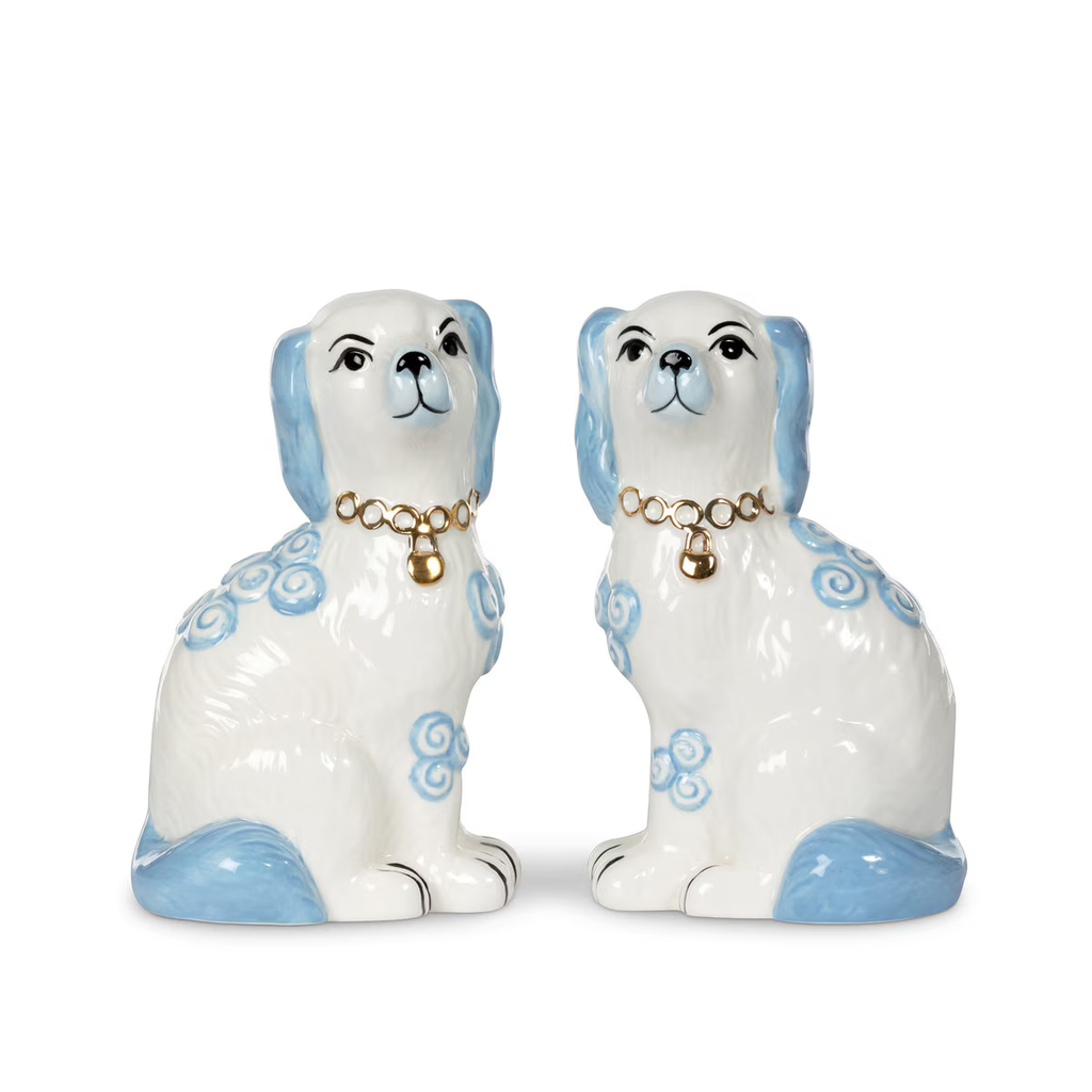 Porcelain Staffordshire Dog Figurines Set/2