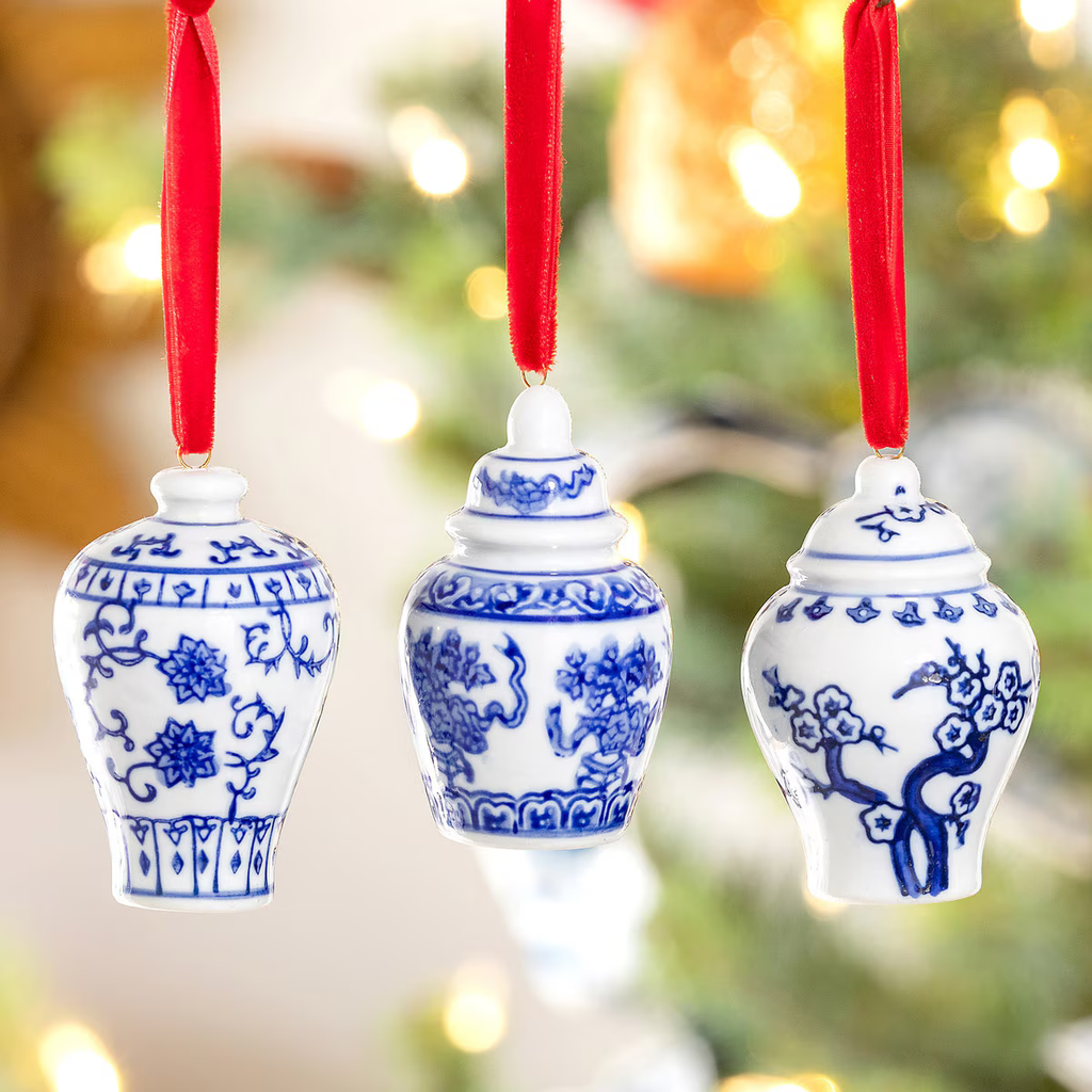 Chinoiserie Ginger Jar Ornaments Set/12