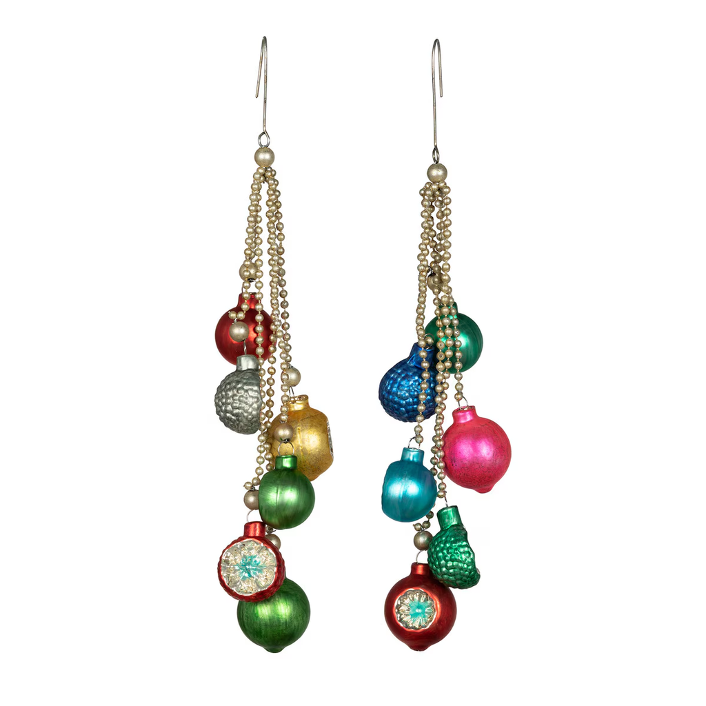 Tinsel and Reflector Ball Bundle Ornaments Set/12