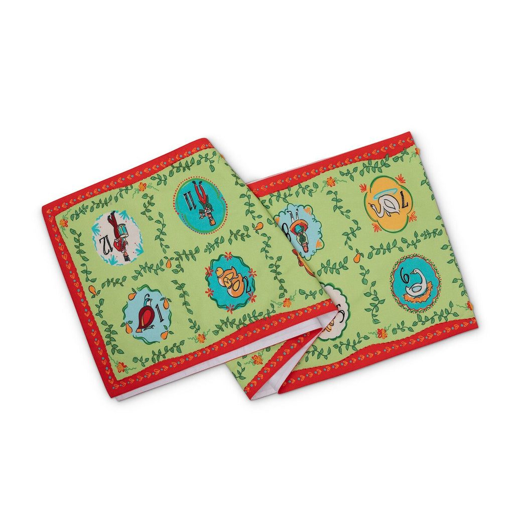 12 Days of Christmas Embroidered Cotton Table Runner