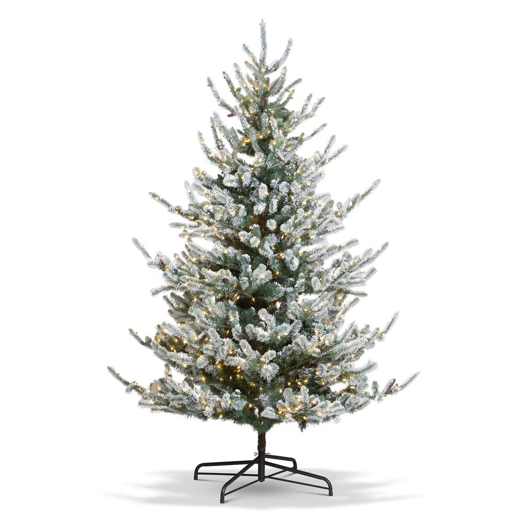 Park Hill Flocked Blue Spruce Christmas Tree 9'