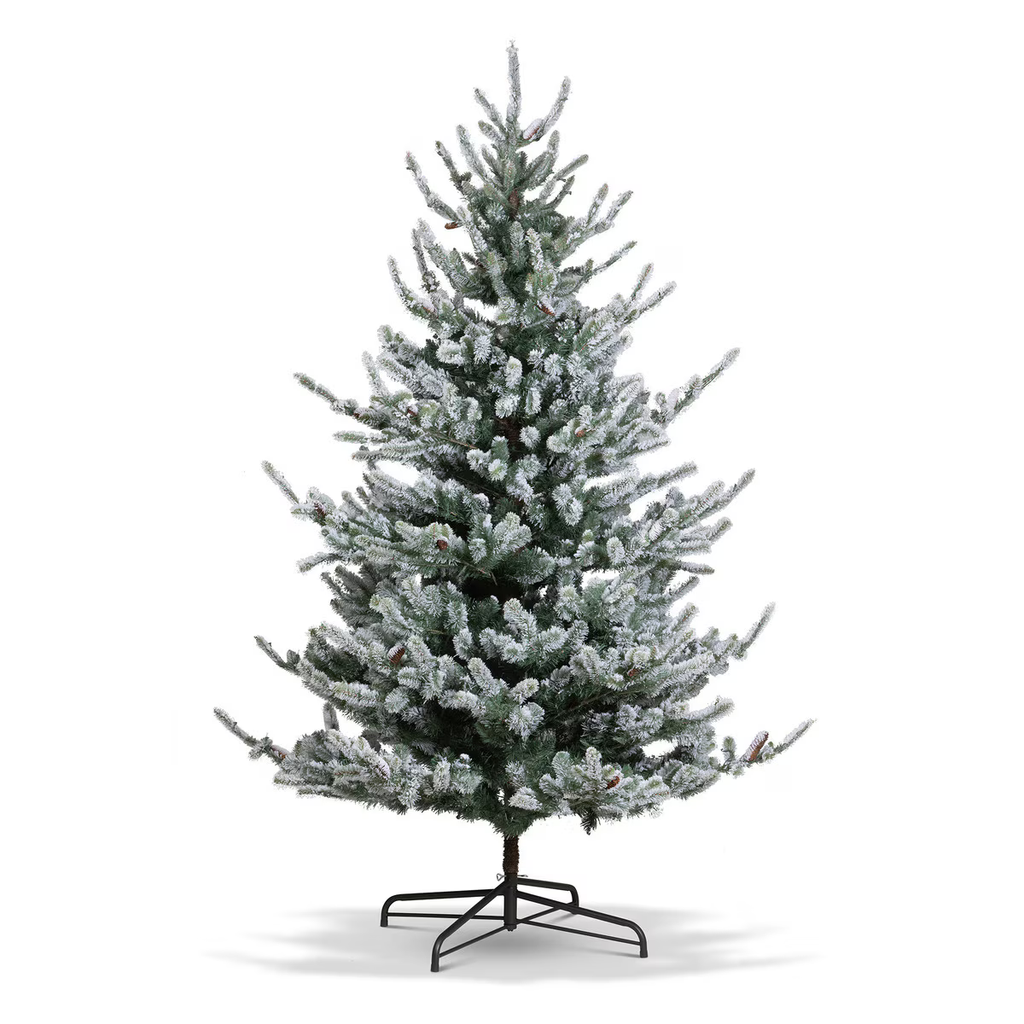 Park Hill Flocked Blue Spruce Christmas Tree 9'