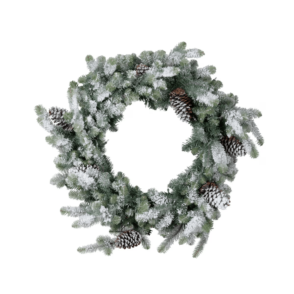 Flocked Blue Spruce Wreath with LED Lights Extra-Large