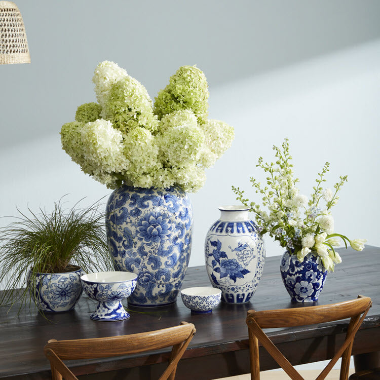 Elodie Chinoiserie Compote Blue 5.75"