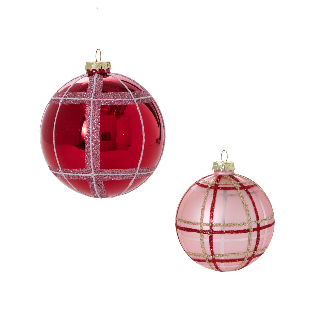 Glitter Plaid Ornaments