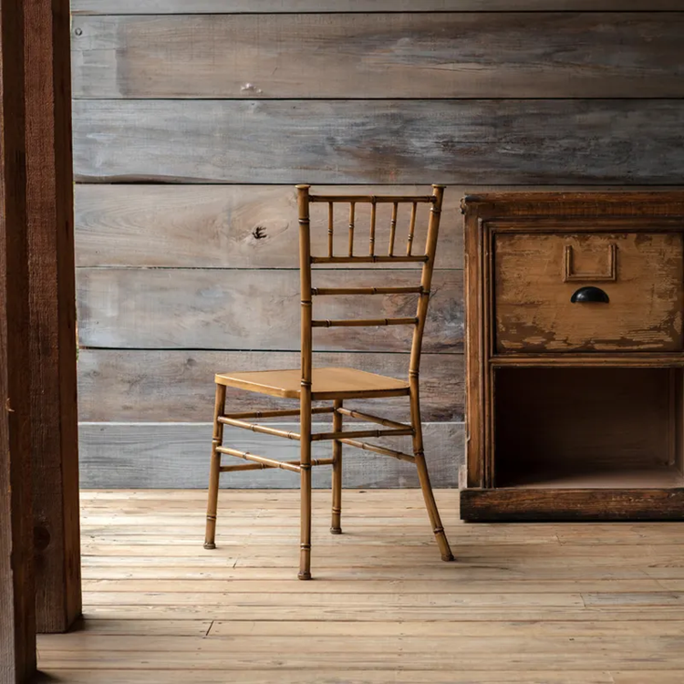 Metal Faux Bamboo Chairs Set/2