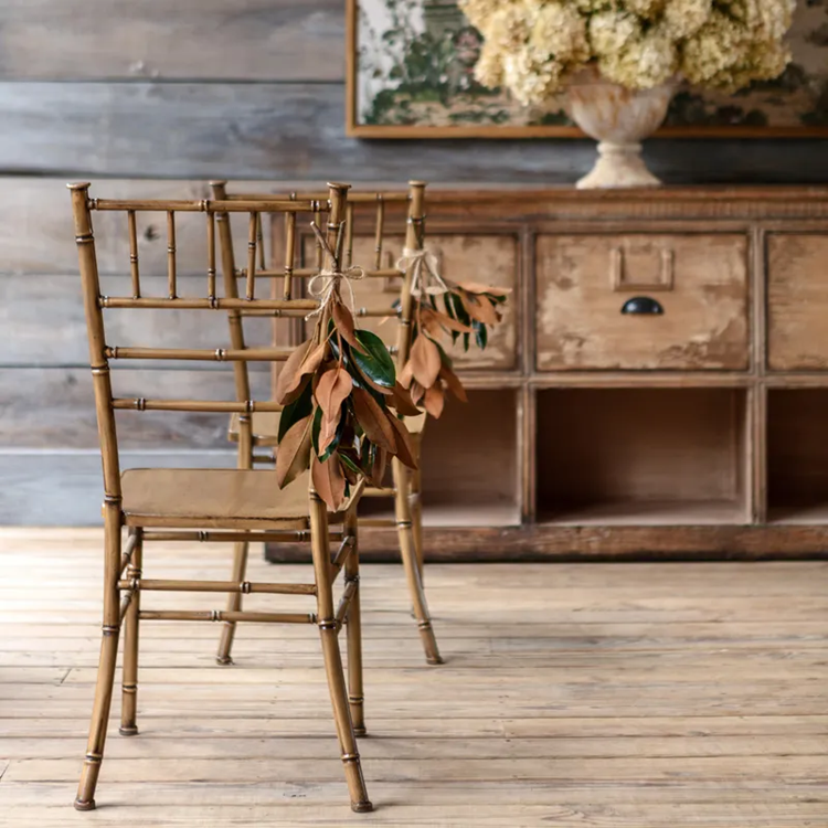 Metal Faux Bamboo Chairs Set/2