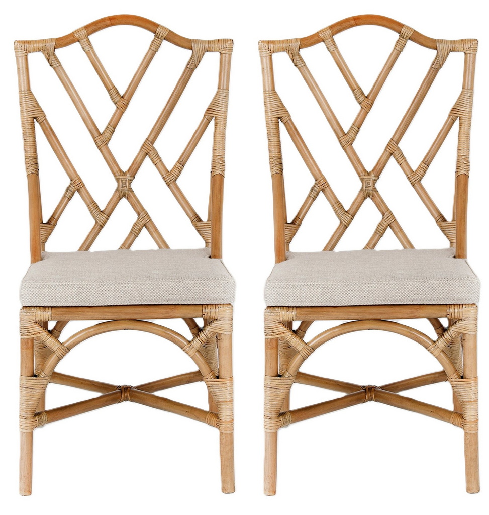 Chinois Rattan Chairs Set/2