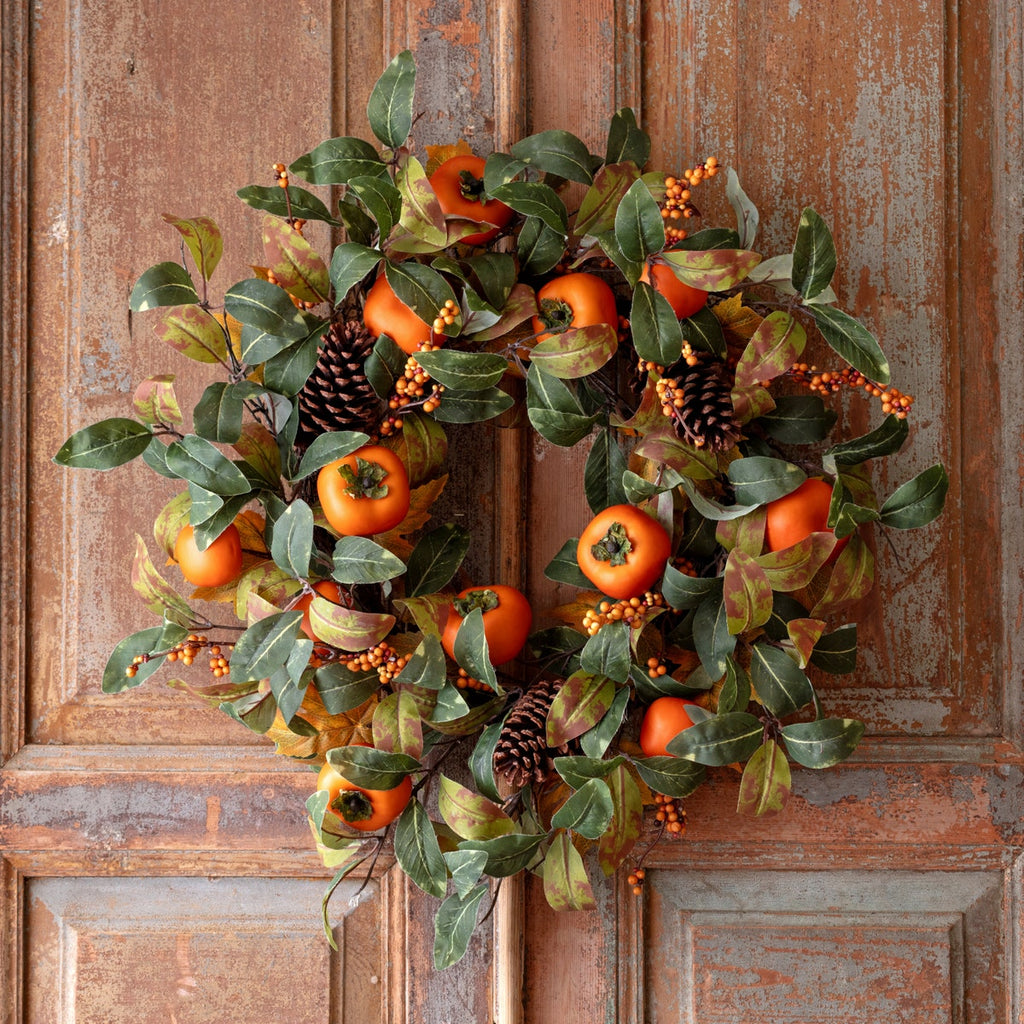 Autumn Persimmon Wreaths Set/4