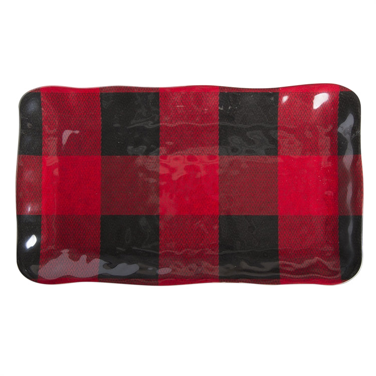 Buffalo Plaid Melamine Rectangular Platter