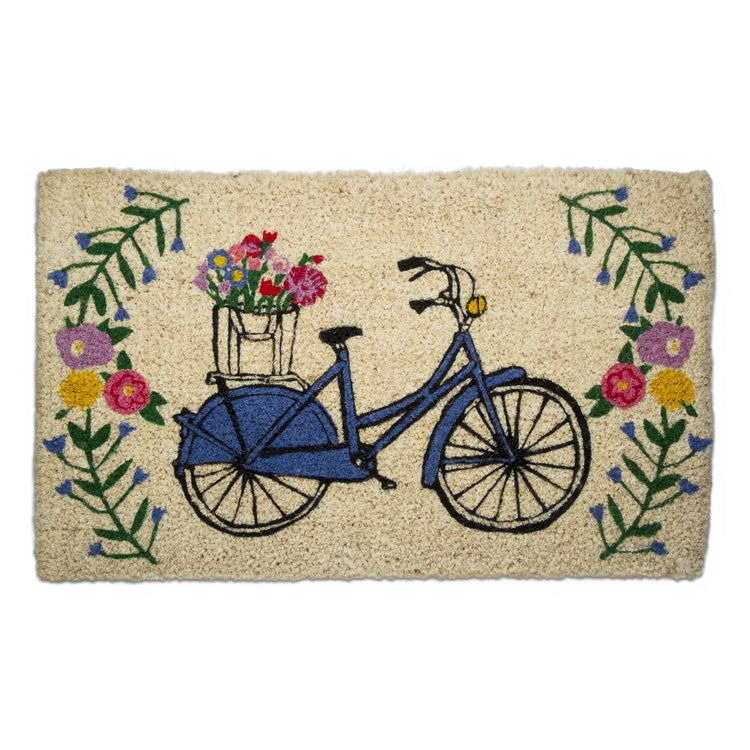 Bike Floral Coir Mat