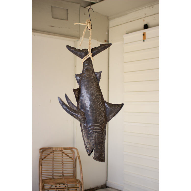 Hanging Rustic Metal Shark