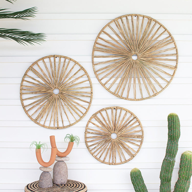 Spoked Seagrass Wall Art Set/3