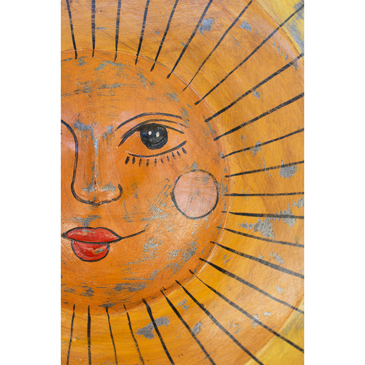 Hand Hammered Recycled Metal Sun Face