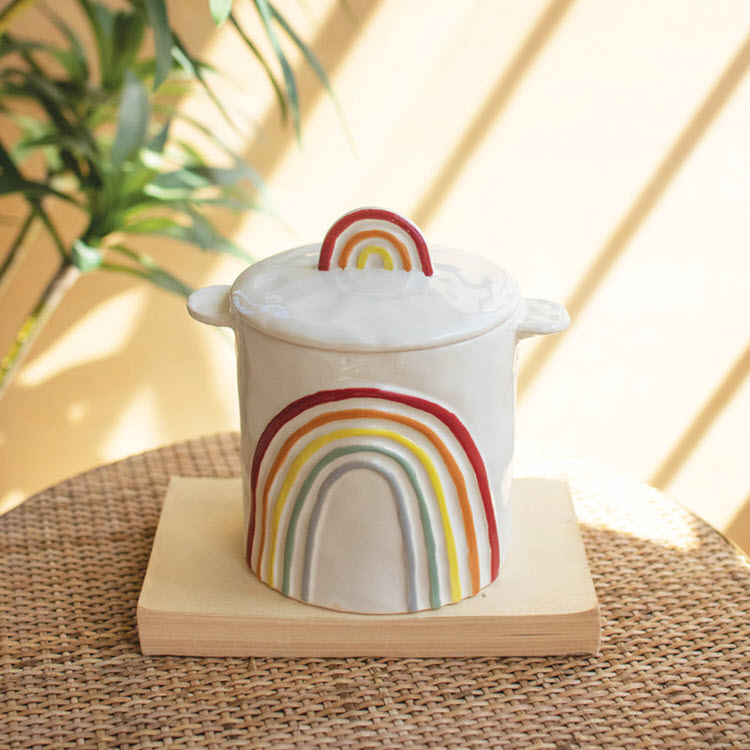 Ceramic Rainbow Canister