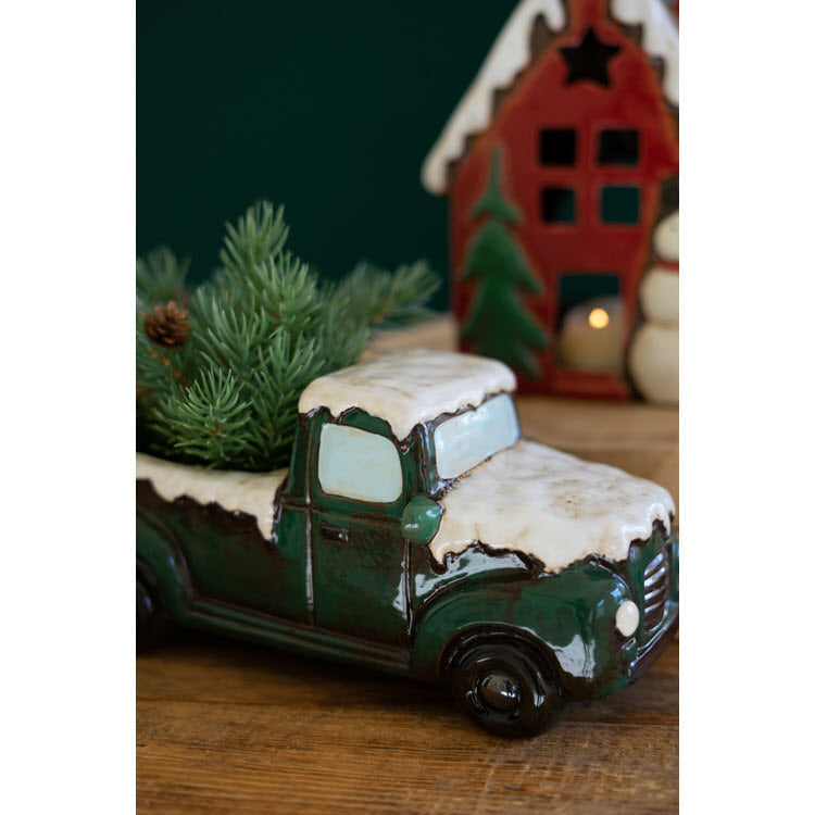 Ceramic Christmas Truck and House Set/2