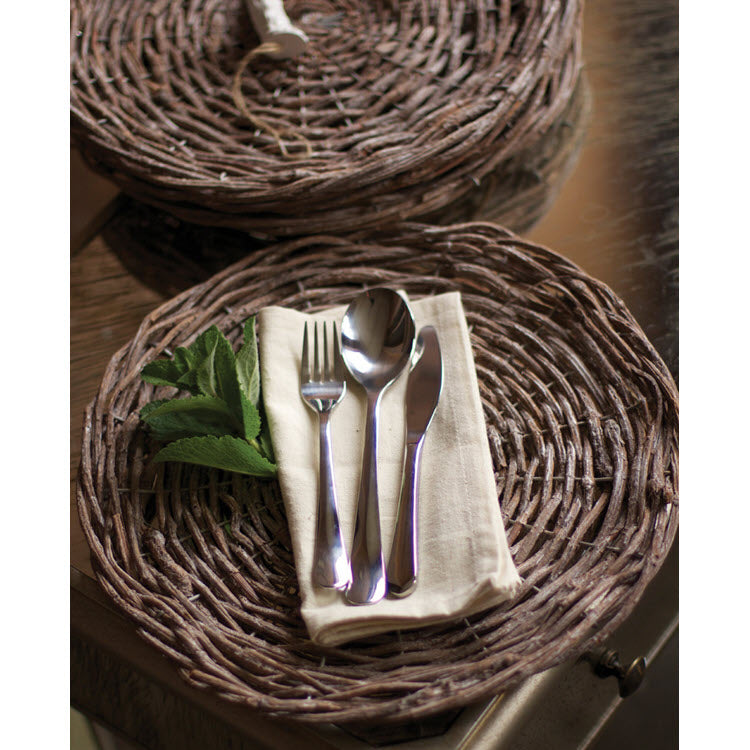 Rustic Grey Twig Chargers Set/4