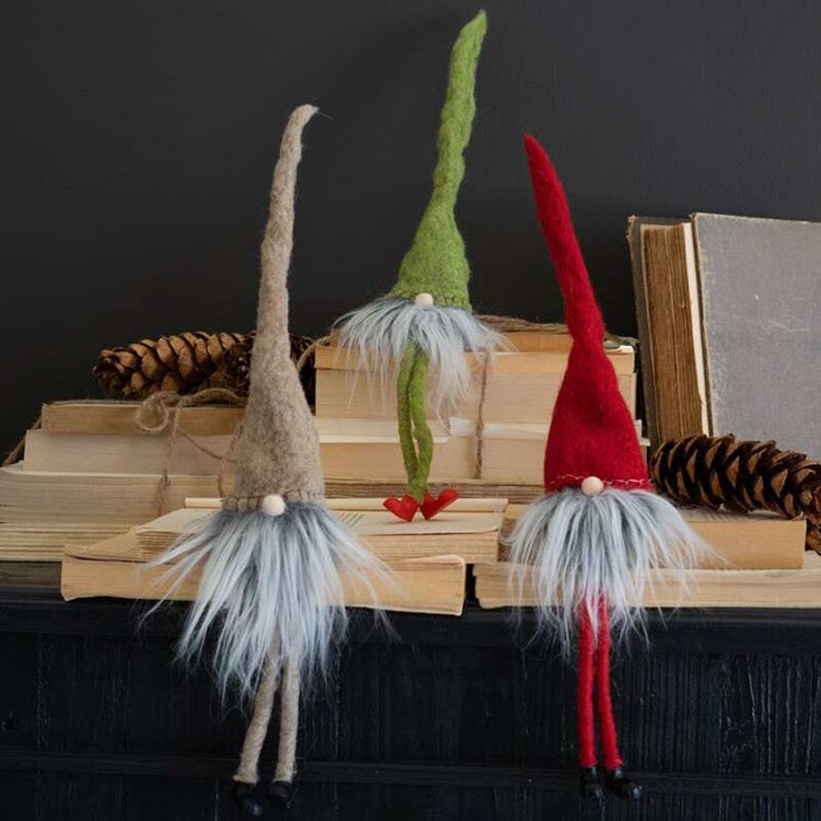Felt Christmas Gnome Shelf Sitters Set/6