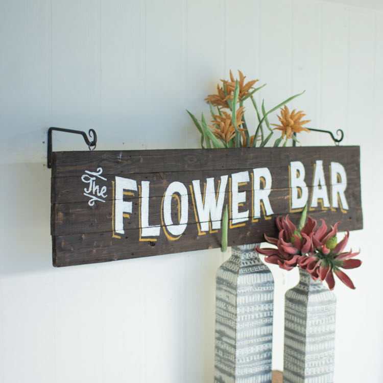 Wooden Flower Bar Sign