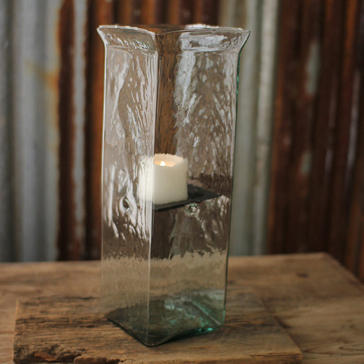 Square Glass Candle Hurricane (Three Sizes)