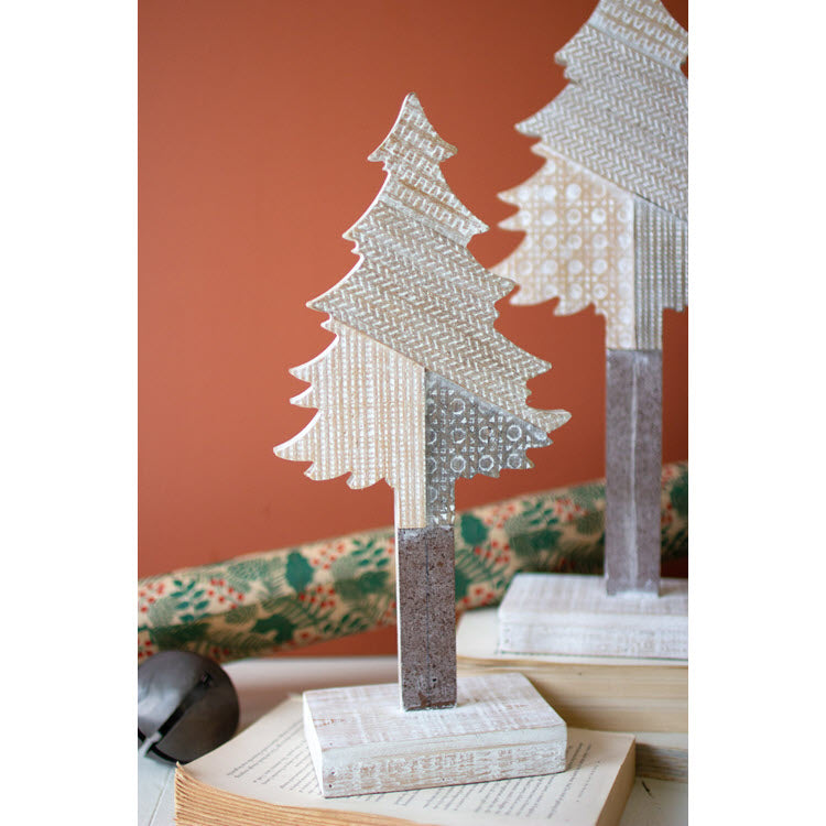 Wooden Christmas Trees on Bases Set/2
