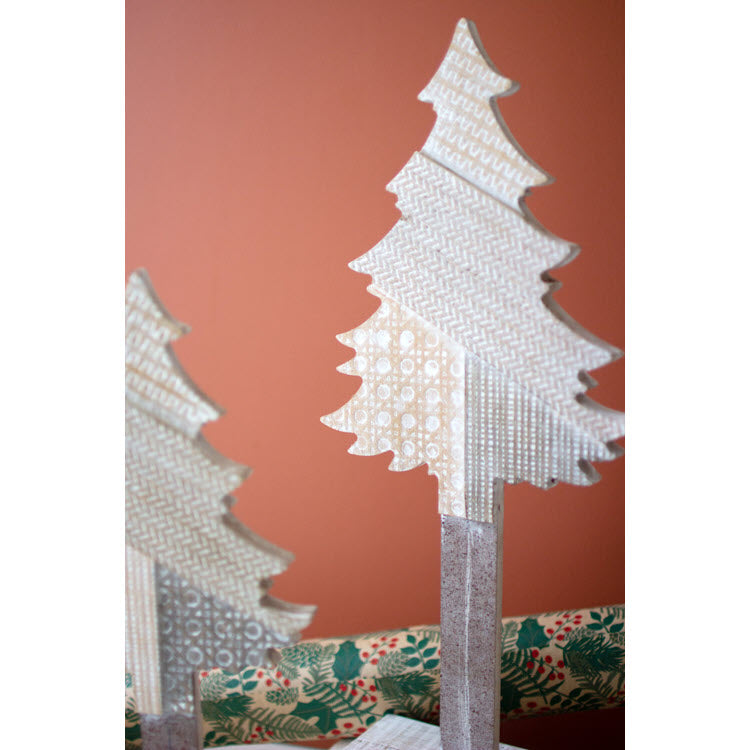 Wooden Christmas Trees on Bases Set/2