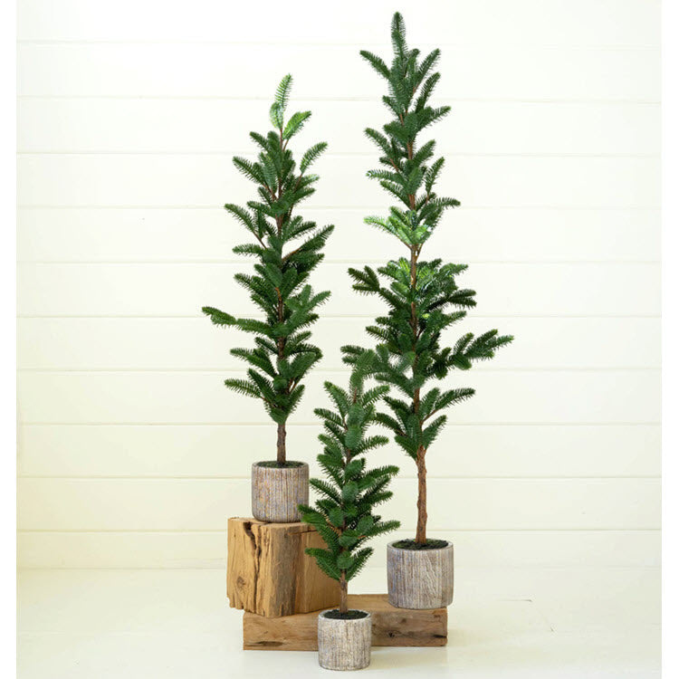 Artificial Pine Trees in Cement Pots Set/3