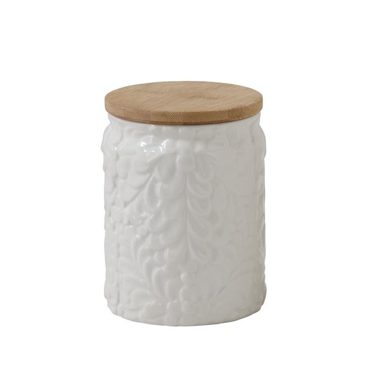 Ceramic Canister with Embossed Design