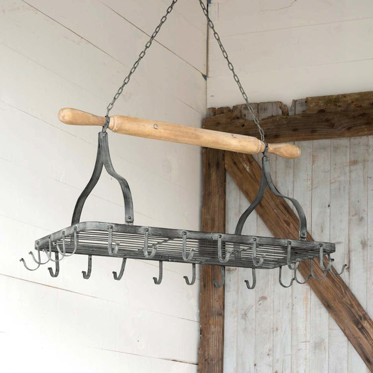 Hanging Rolling Pin Pot Rack