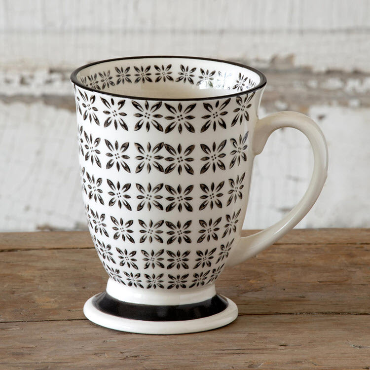 Norden Pattern Footed Mugs Set/6