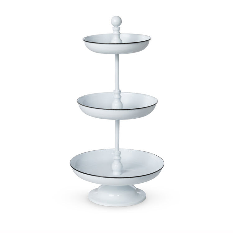 3-Tiered Enamelware Server