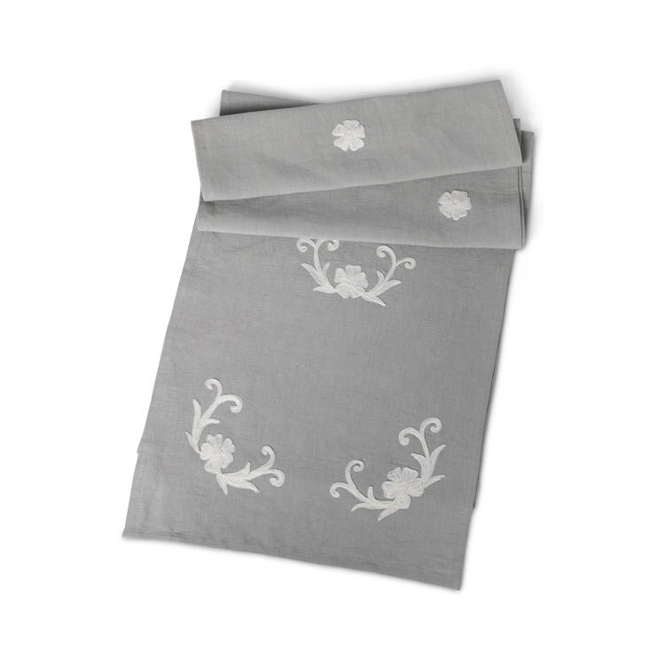 Cosette Embroidered Linen Table Runner