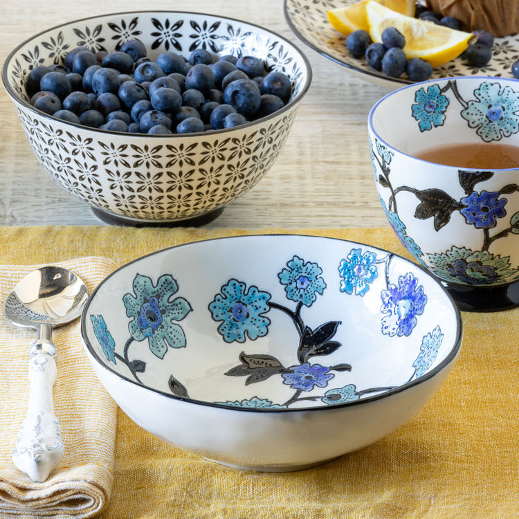 Periwinkle Vine Pattern Bowls Set/4