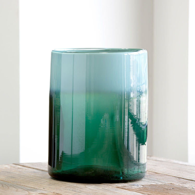 Pond Water Opalescent Glass Cylinder Large