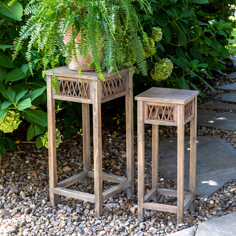 Iron Lattice Garden Pedestals Set/2