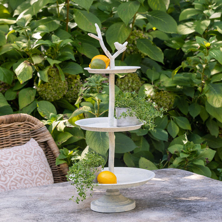 farm house plant stand Garden Bird Iron Tiered Plant Stand
