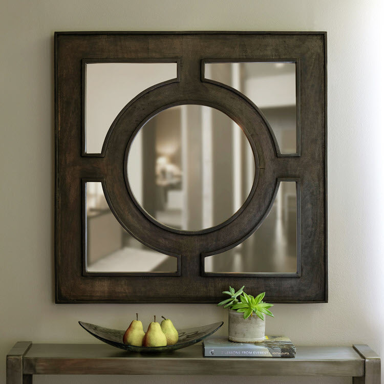 Wooden Portal Square Mirror